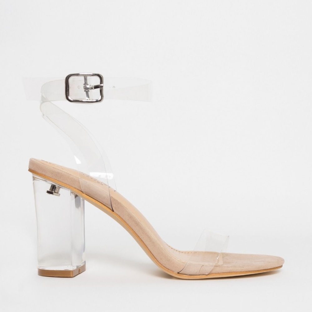 Clear block heel